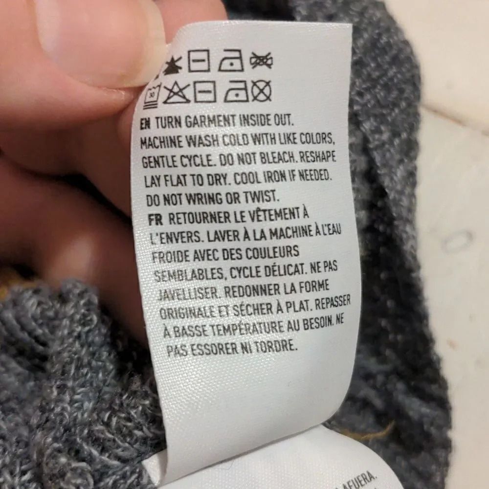 American Eagle XXS Jeggings Fit Gray Crew Neck Sweater with Brown Stripes - Picture 5 of 7